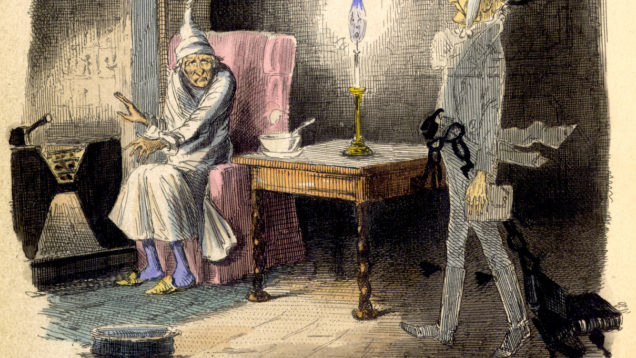 A Christmas Carol in prose. – caption: ‘Marley’s Ghost.  Ebenezer Scrooge visited by a ghost.’