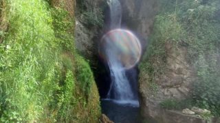 rainbow in waterfall maries pic
