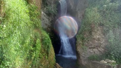 rainbow in waterfall maries pic